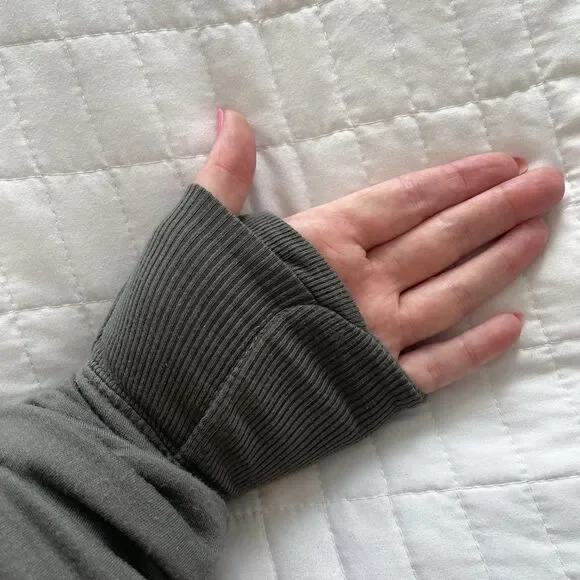 ATHLETA Pranayama Restore Wrap in Mortar Mushroom Gray Tencel Blend Size S - Picture 7 of 10